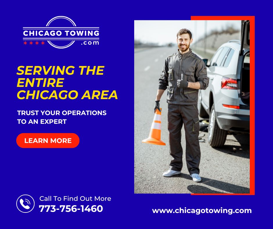 Roadside assistance technician providing emergency roadside service in Rogers Park, IL